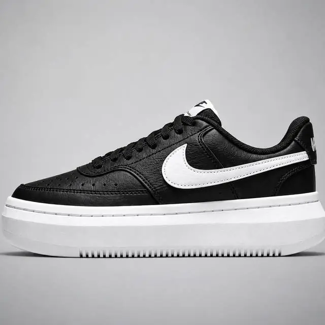 Nike Court Visión Alta Negro / Blanco
